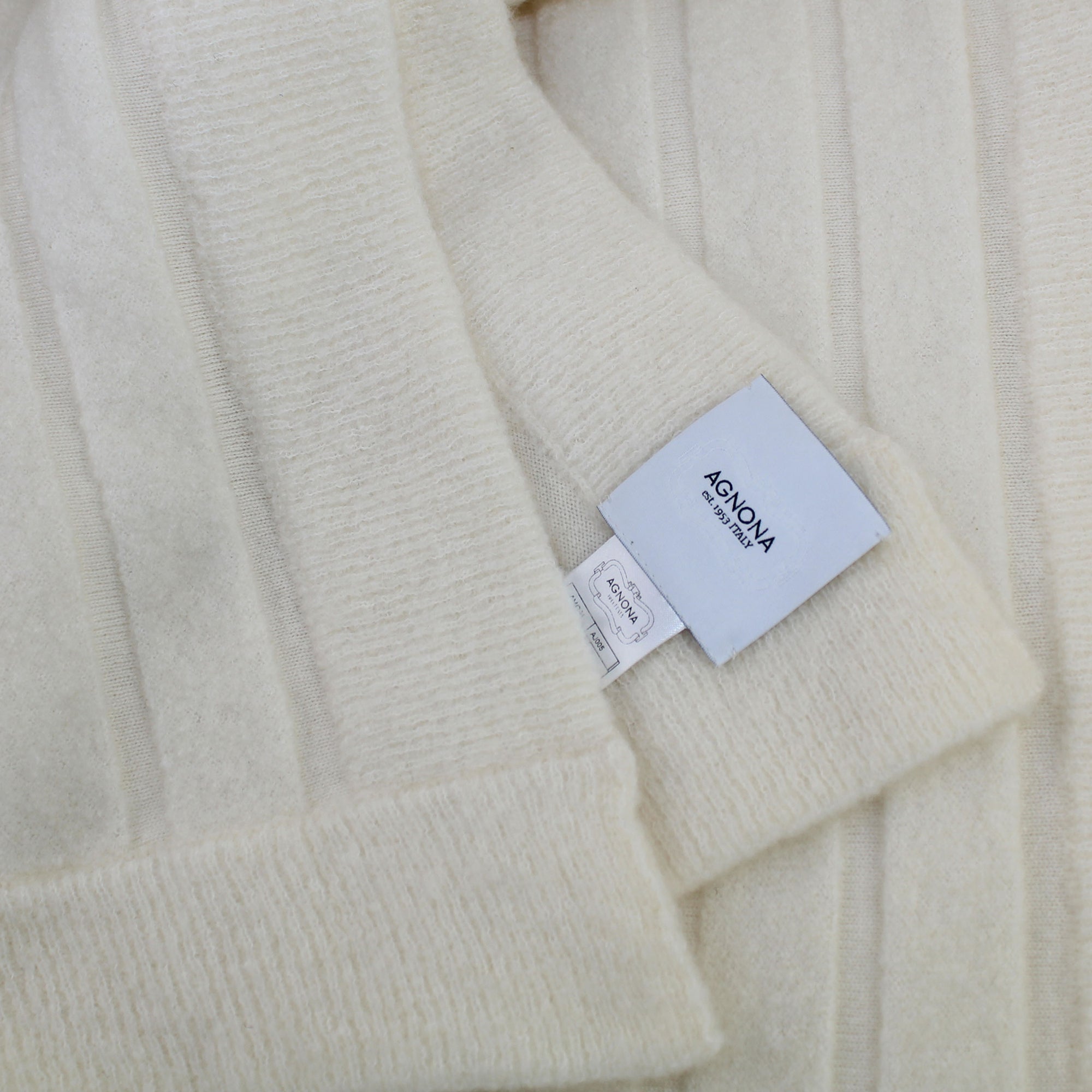 Agnona Cashmere Throw Blanket White - Ultra Soft Cashmere