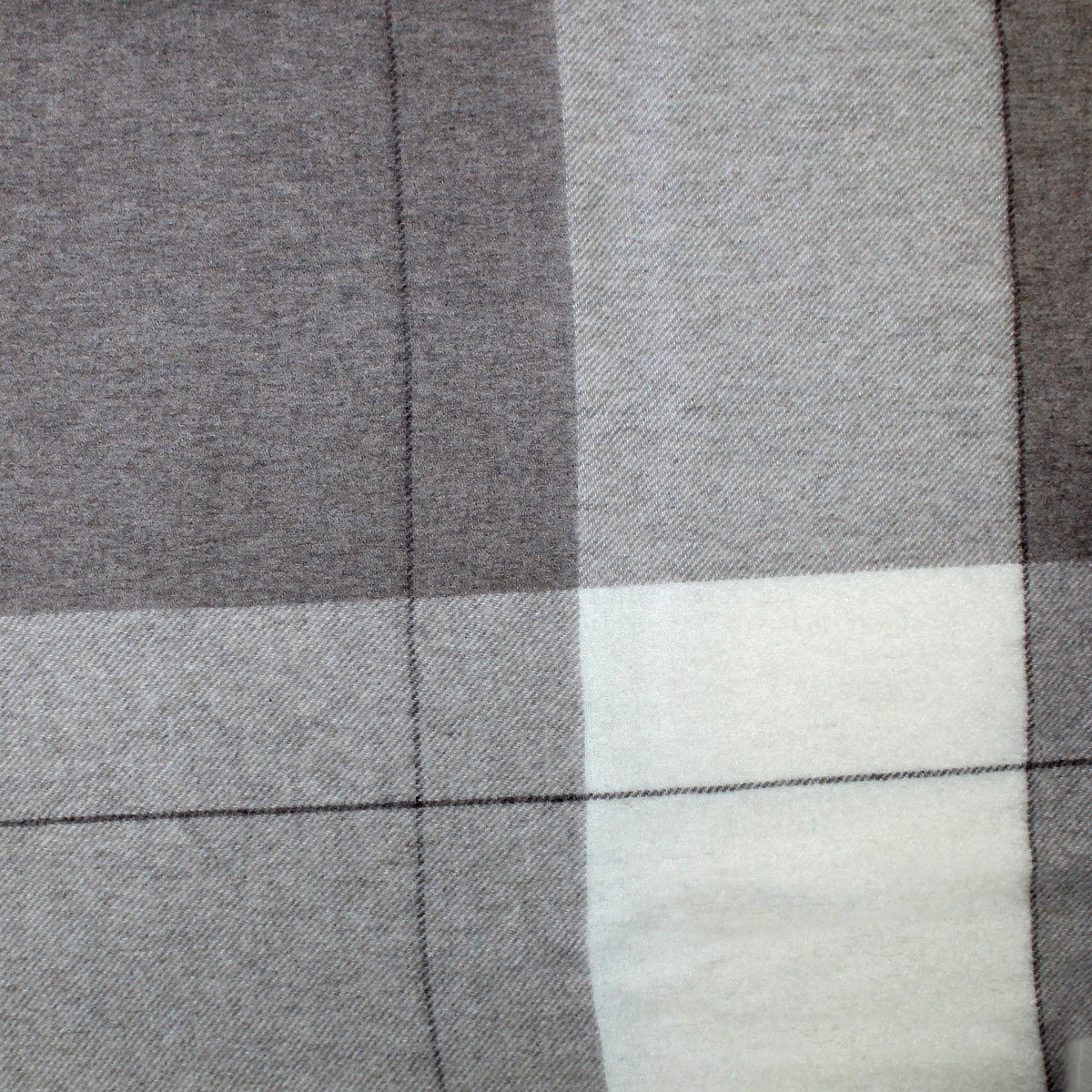 Agnona Cashmere Throw Blanket Stone Gray Tan Plaid