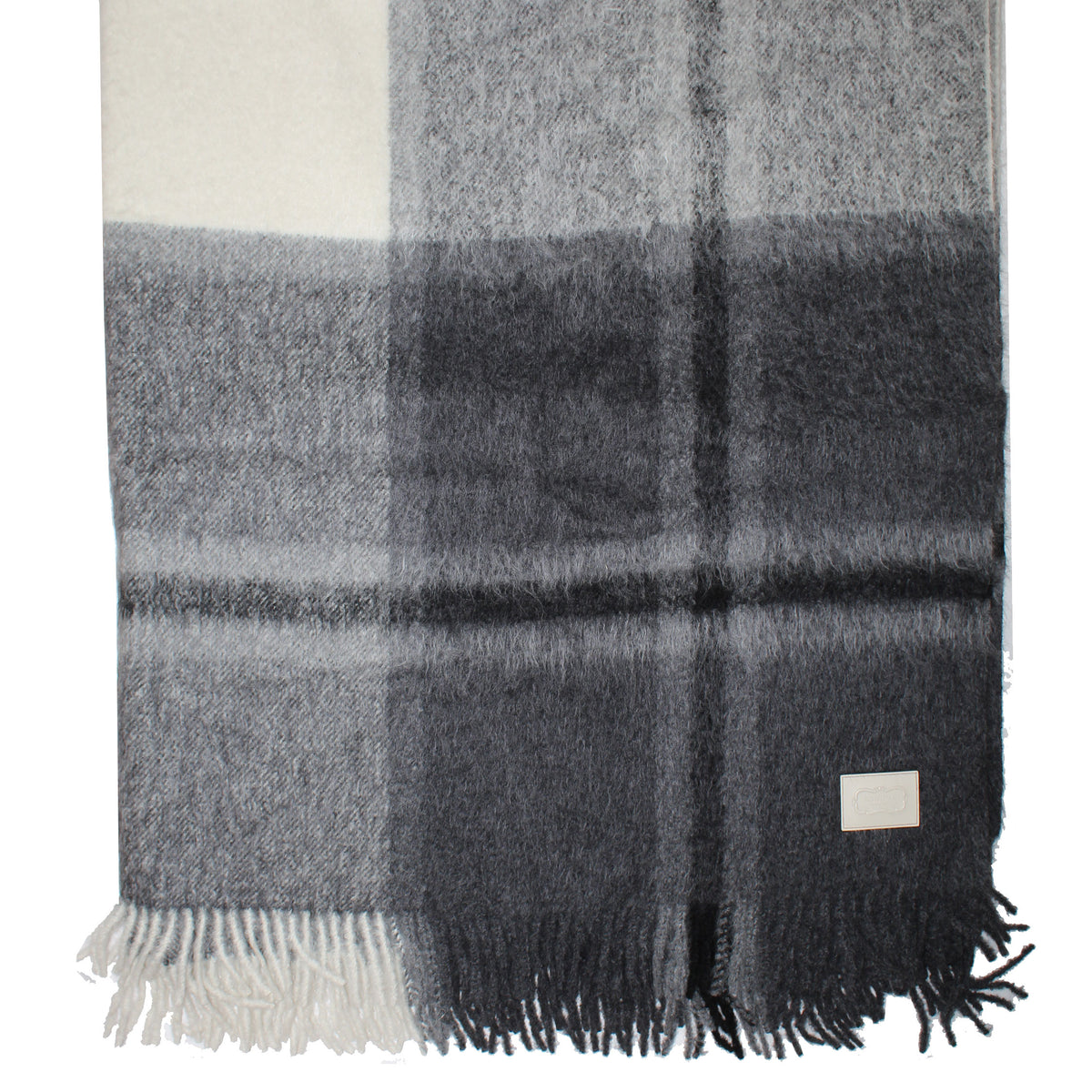 Agnona Throw Blanket Gray Black - Alpaca Wool