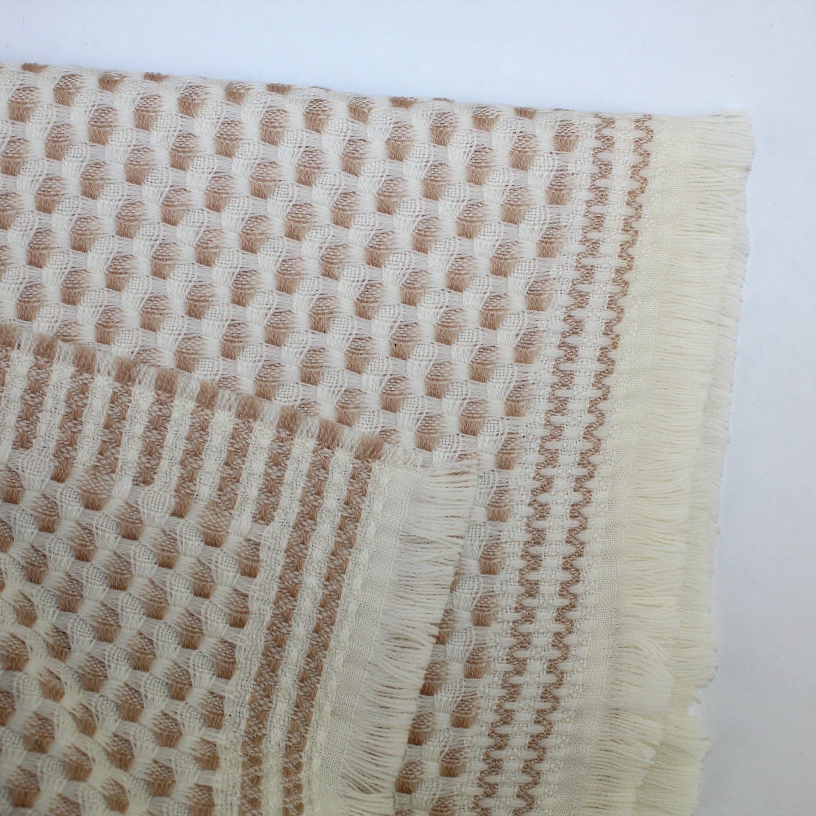 Agnona Wool Throw Blanket White Beige Design