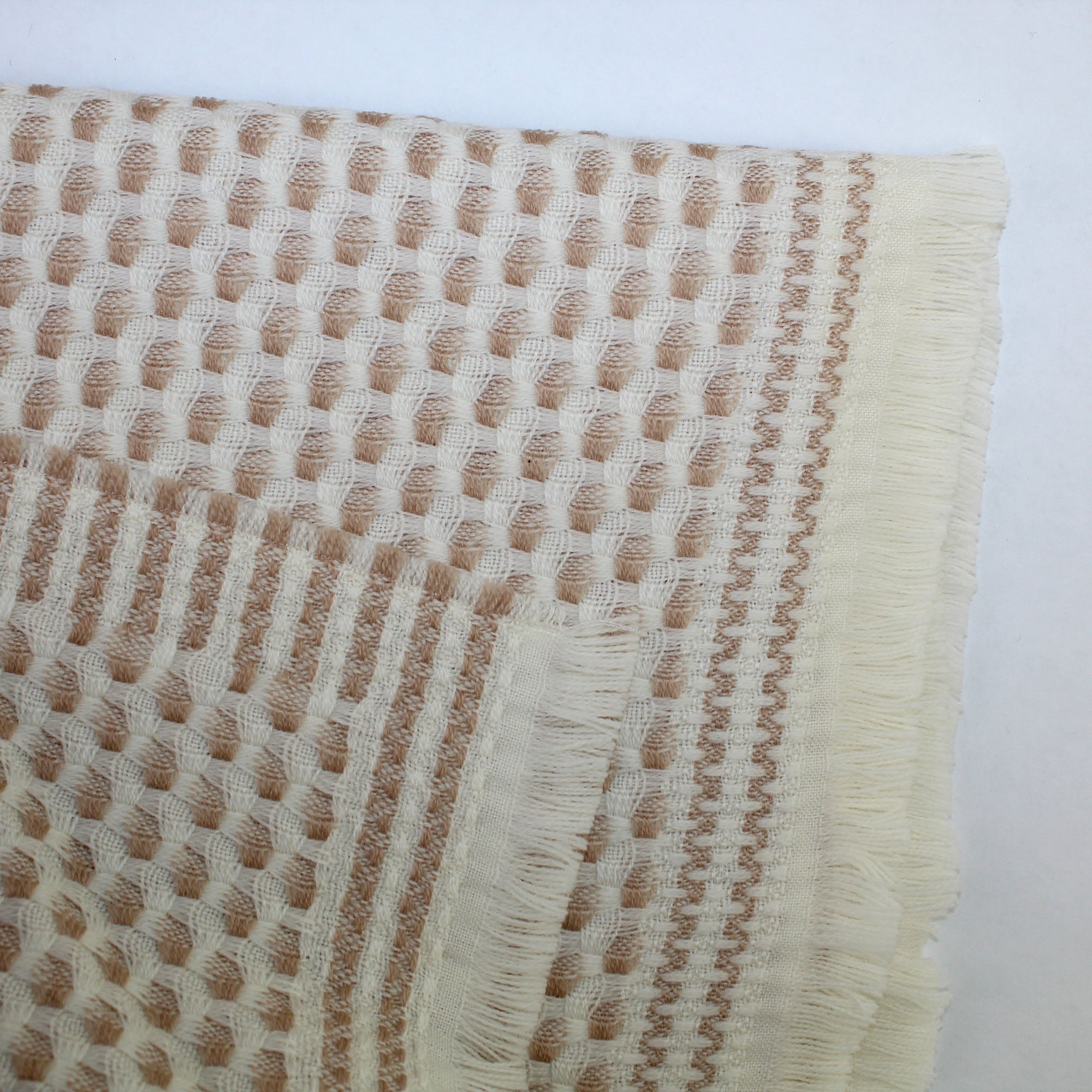 Agnona Wool Throw Blanket White Beige Design