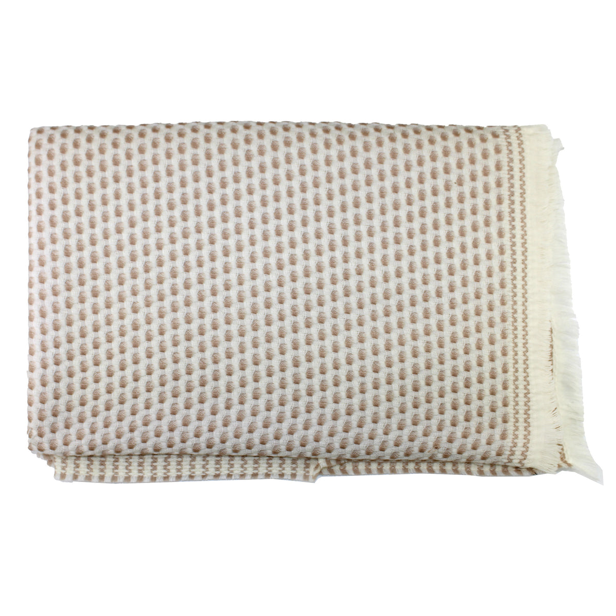 Agnona Wool Throw Blanket White Beige Design