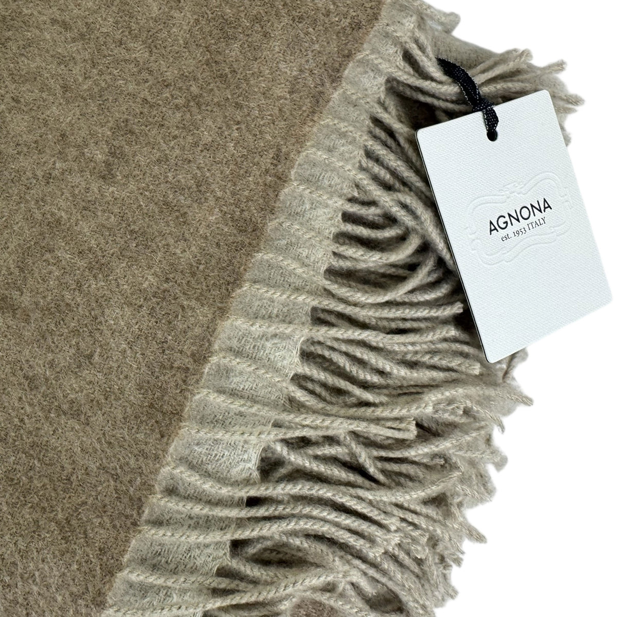 Agnona Throw Blanket Beige Gray 