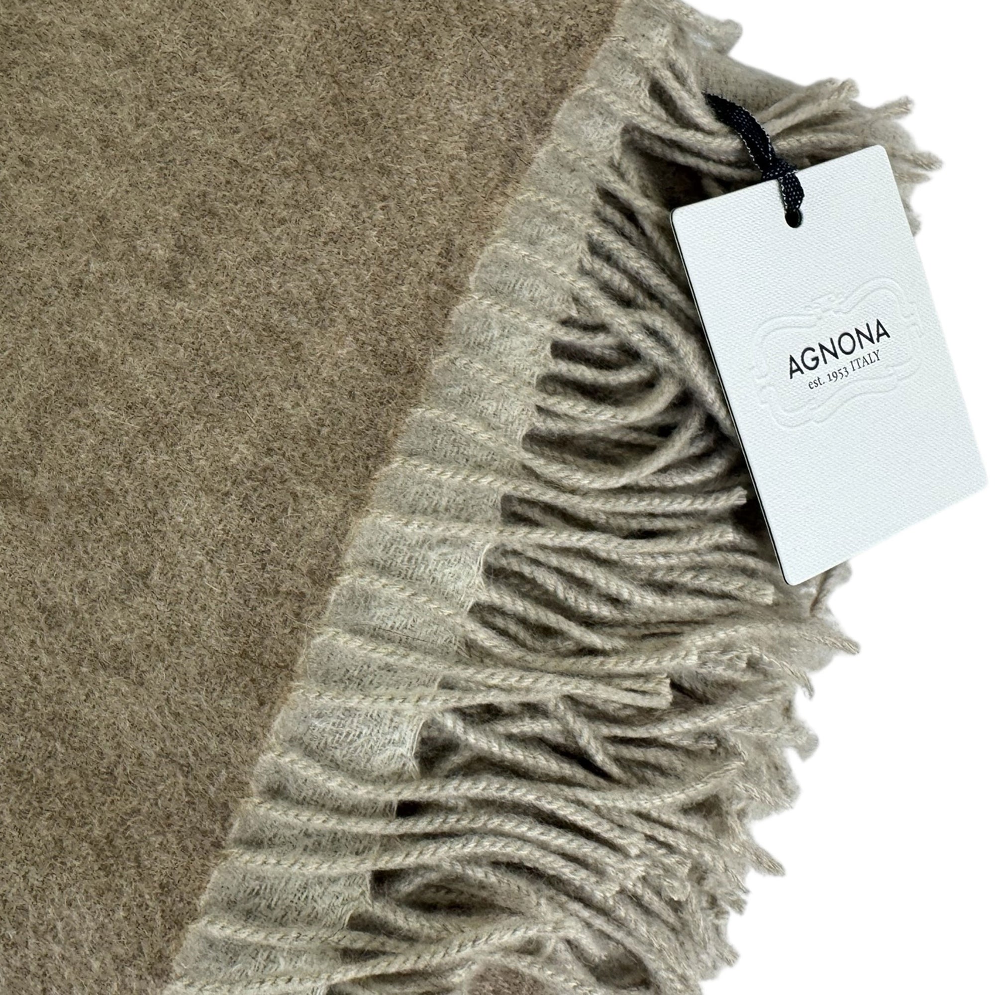 Agnona Throw Blanket Beige Gray - Alpaca Wool