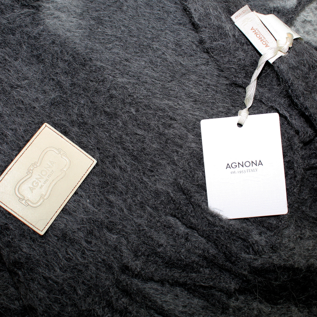 Agnona Blanket Gray Black - Alpaca Wool