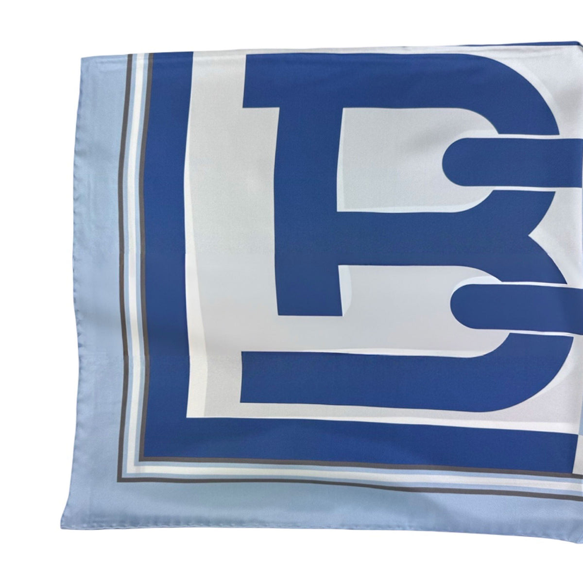 Bally Scarf Blue Design - Twill Silk Square Foulard
