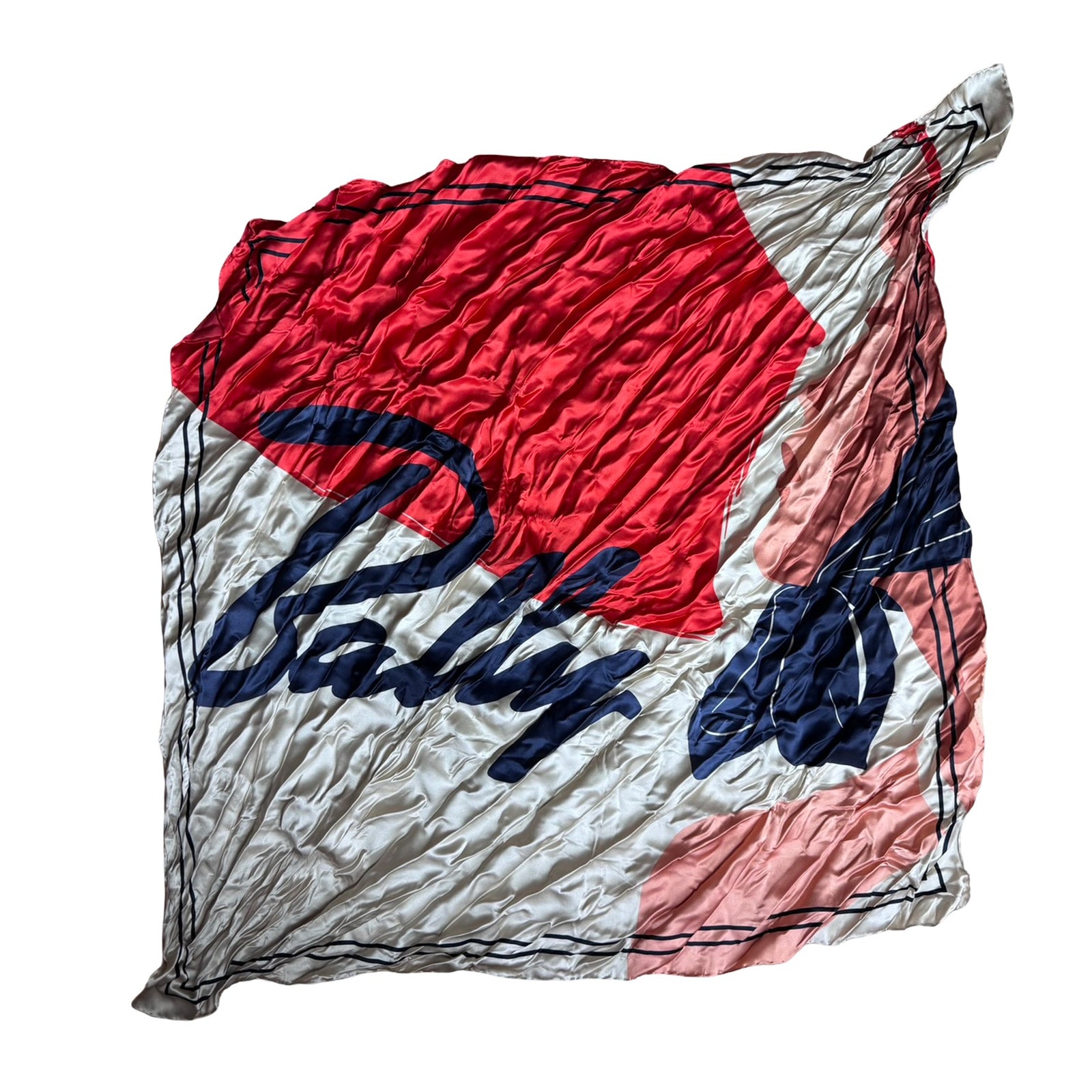 Bally Silk Scarf Wrinkle Design Square Foulard