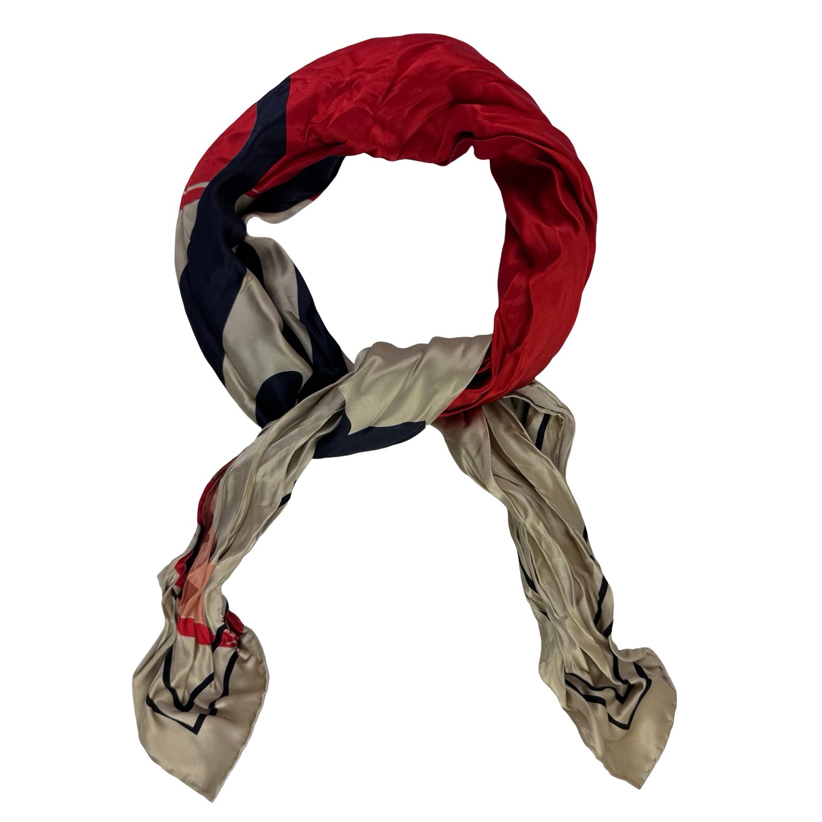 Bally Silk Scarf Wrinkle Design Square Foulard