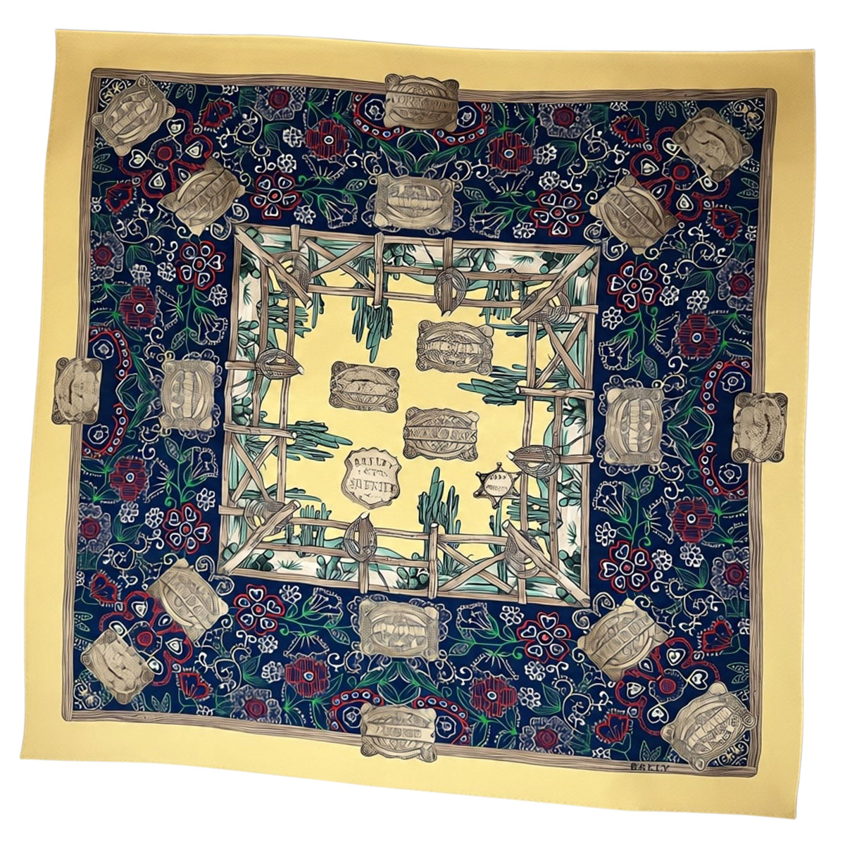 Bally Scarf Best Western - Twill Silk Square Foulard