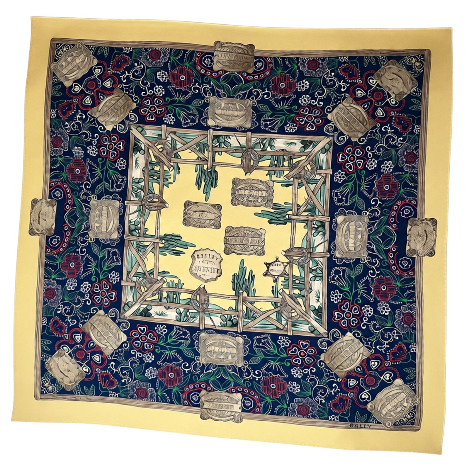 Bally Scarf Best Western - Twill Silk Square Foulard