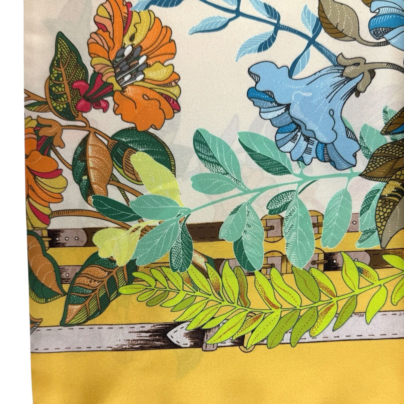 Laura Biagiotti Silk Scarf Mustard Design - Square Foulard - Made In Italy