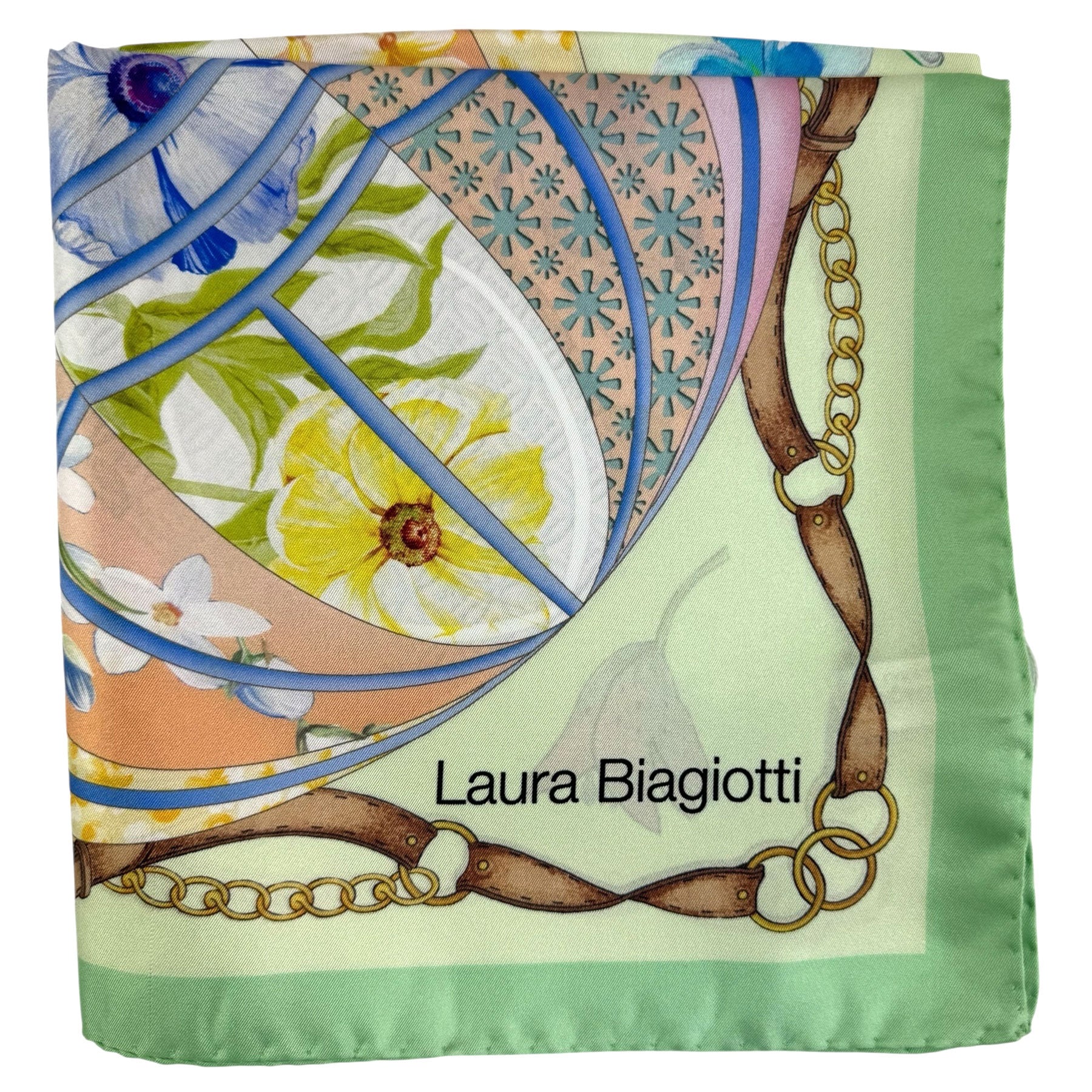 Laura Biagiotti scarf with floral and geometric design