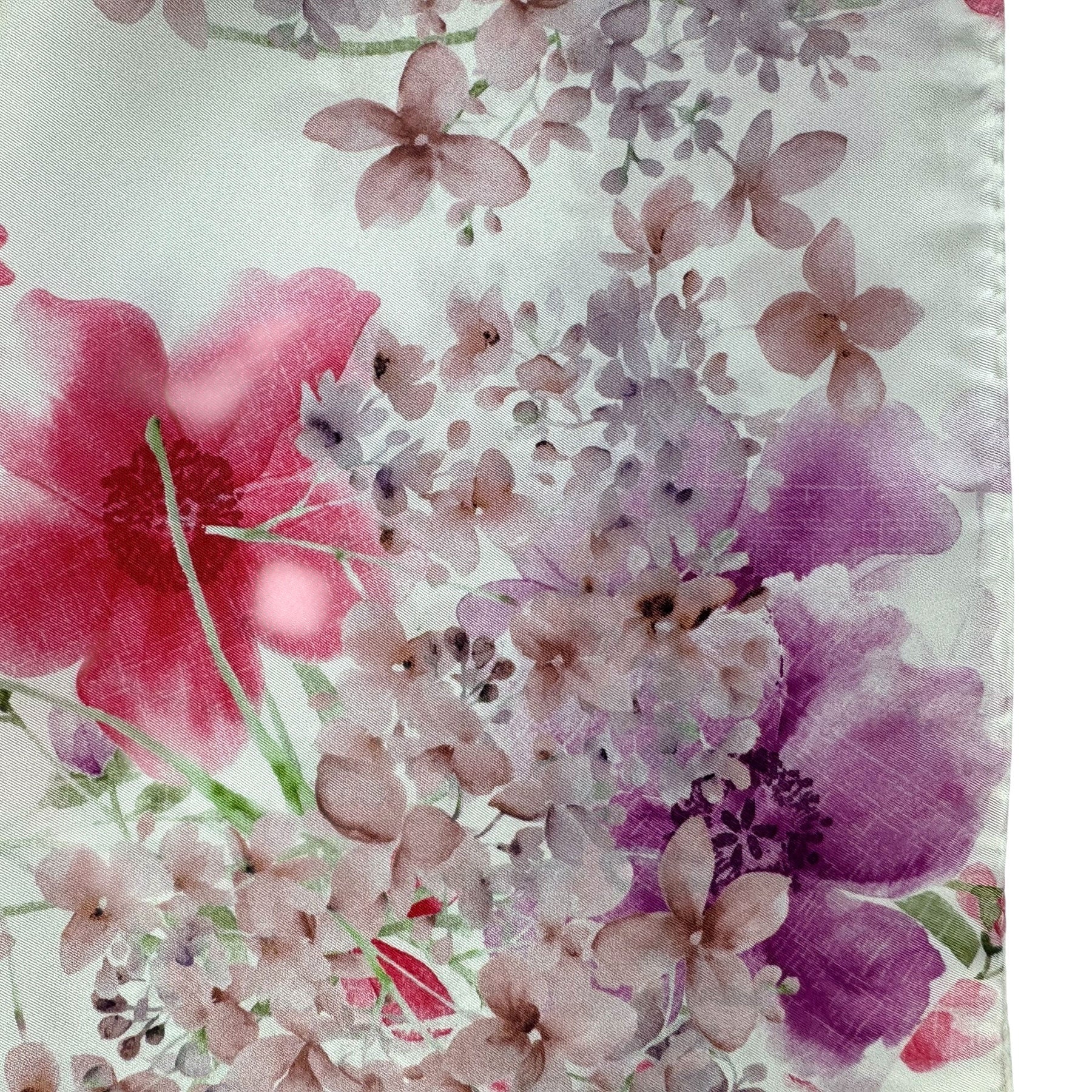 Laura Biagiotti Silk Scarf Pink Floral - Square Foulard