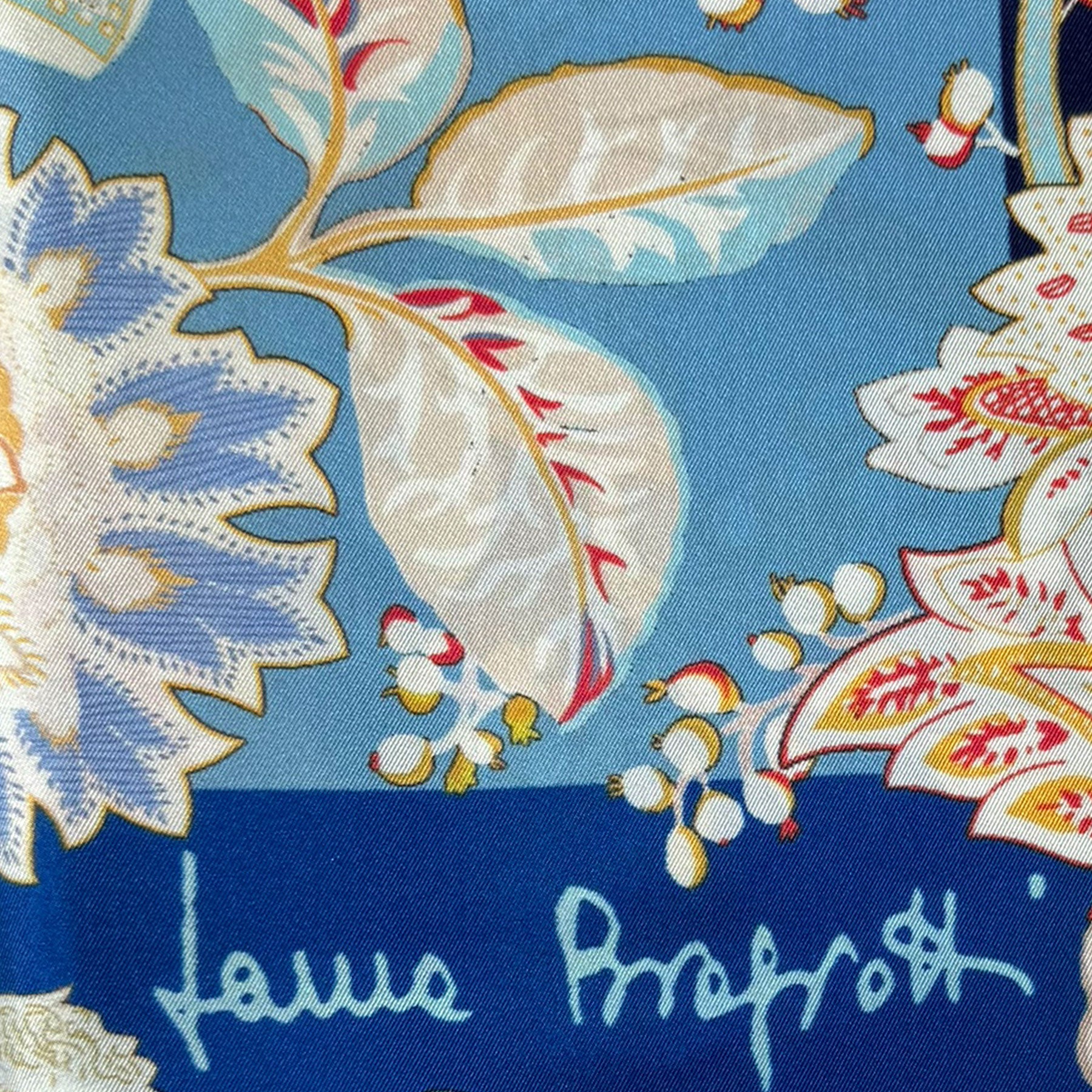 Laura Biagiotti Silk Scarf Floral Blue