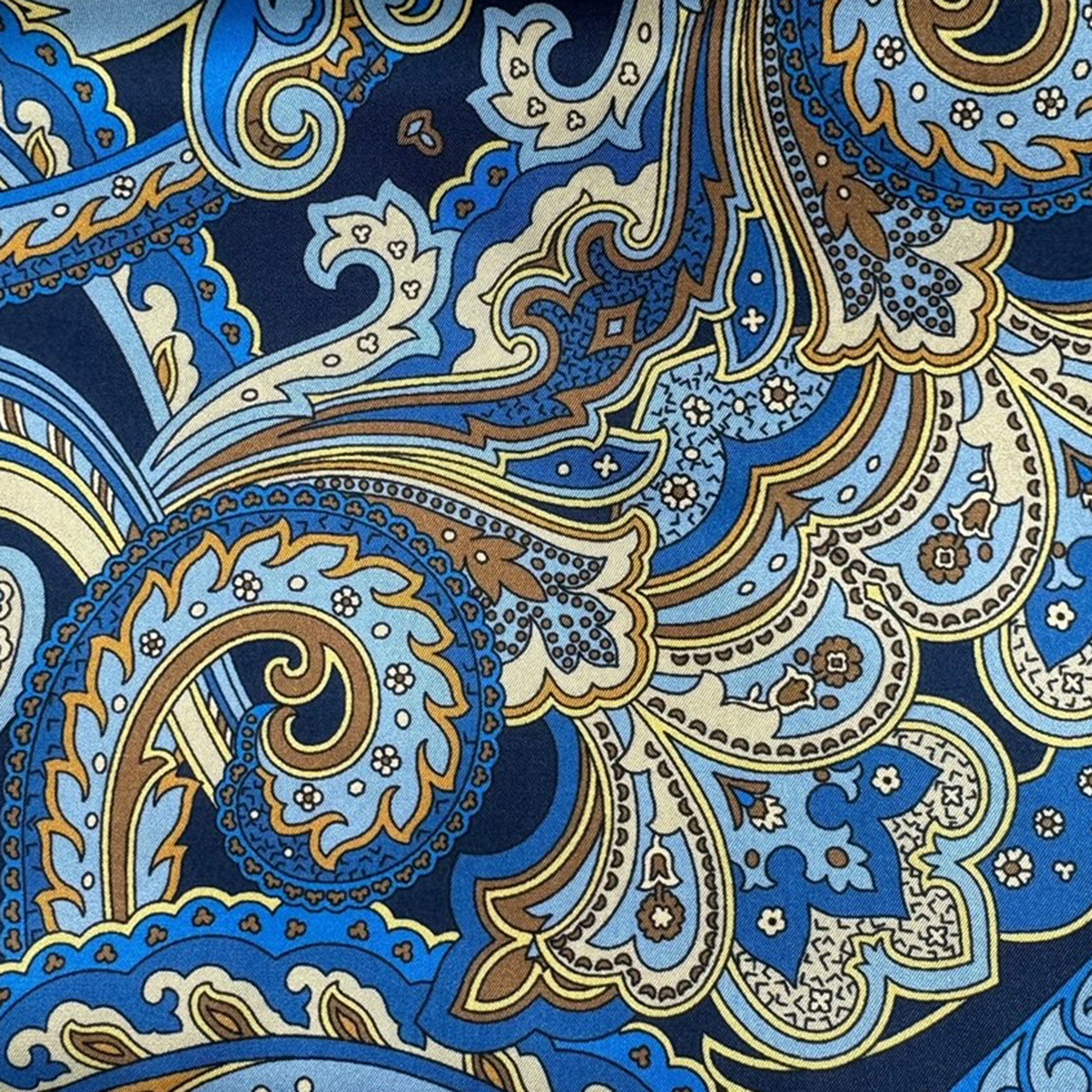 Laura Biagiotti Silk Scarf Navy Blue Brown - Square Foulard - Made In Italy