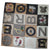 Borbonese Scarf Cream gray black Logo Patch - Twill Silk Square Scarf