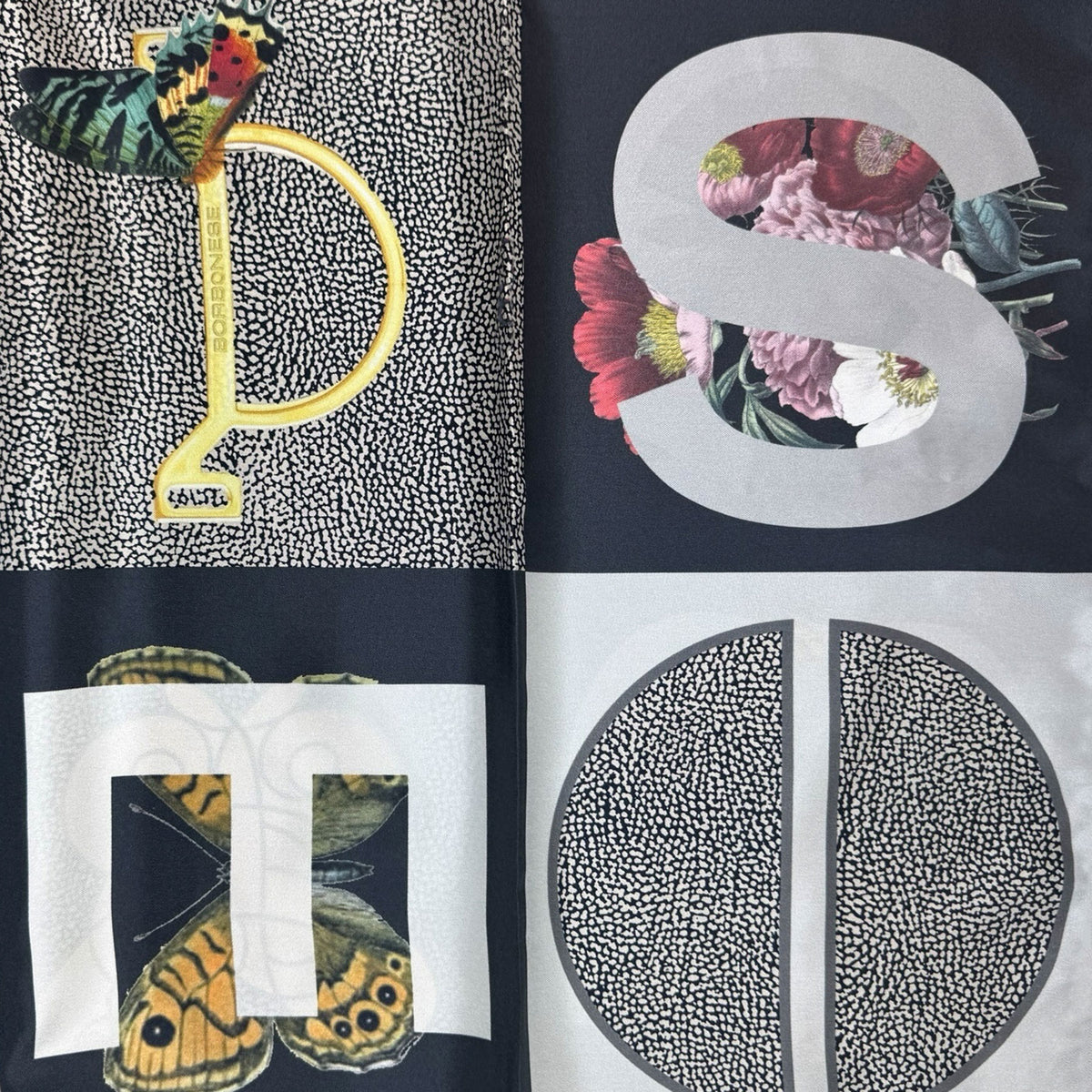 Borbonese Scarf Gray Black 