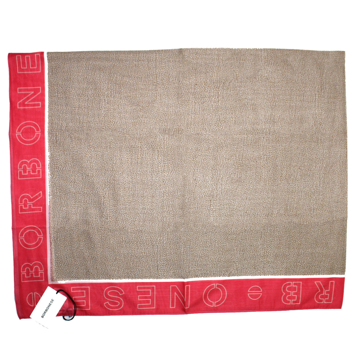 Borbonese Scarf Pink Beige Eye Of Partridge Logo Design