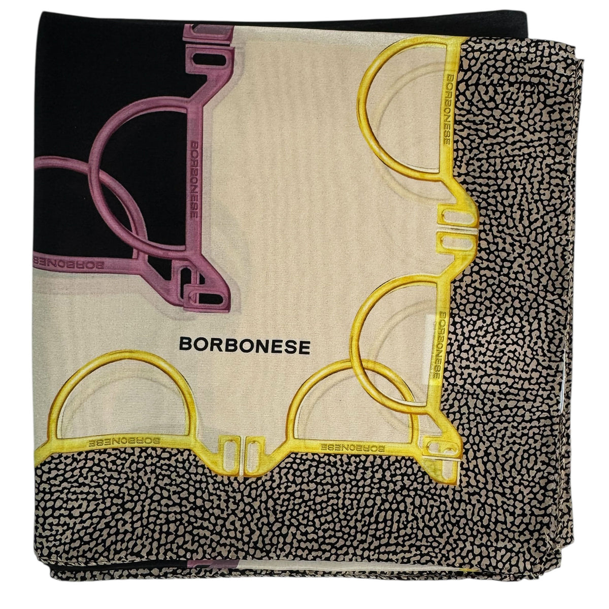 Borbonese Scarf Eye of Partridge &amp; Gold Pink Chain