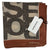 Borbonese Scarf Brown Logo Allover Design - Twill Silk Square Foulard