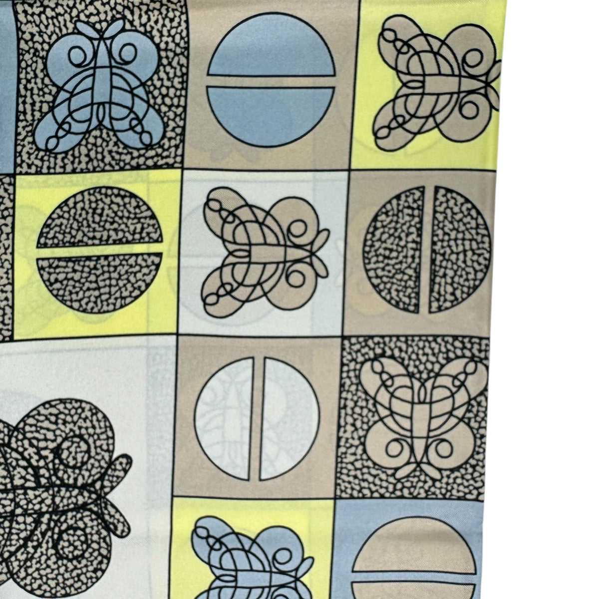 Borbonese Scarf Bright Yellow Signature Design - Twill Silk Square Scarf