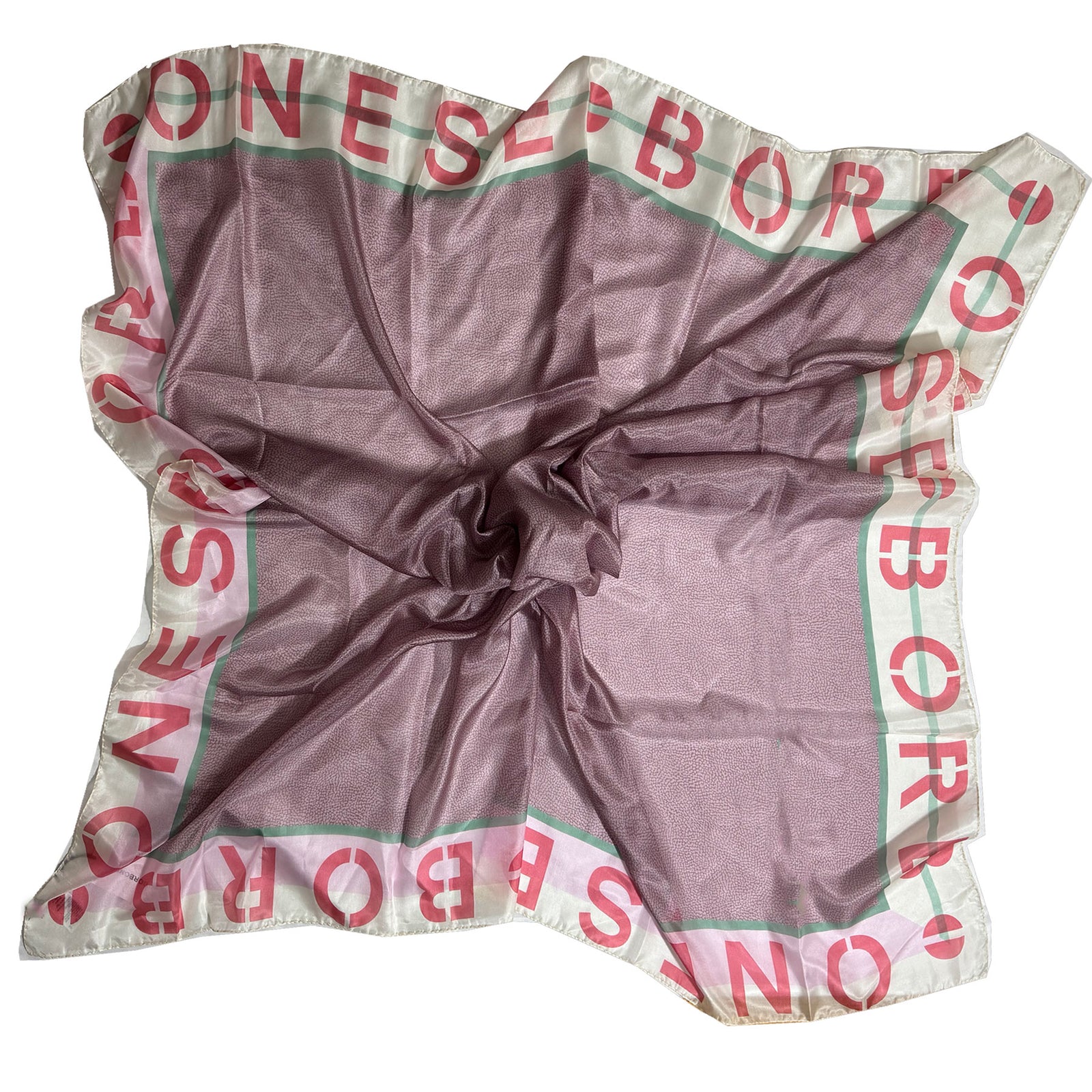 Borbonese Scarf Purple Eye of Partridge - Twill Silk Square Scarf