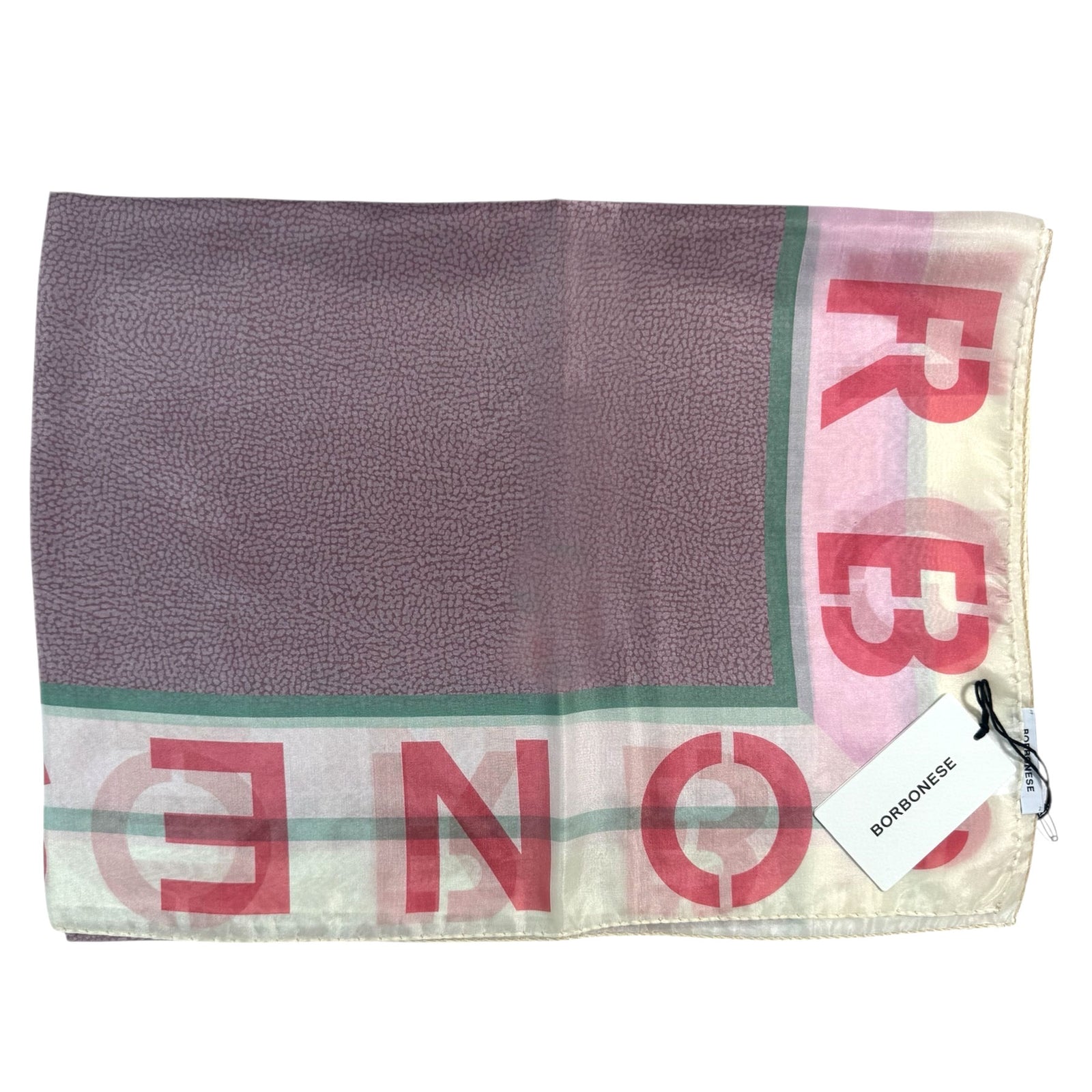 Borbonese Scarf Purple Eye of Partridge - Twill Silk Square Scarf