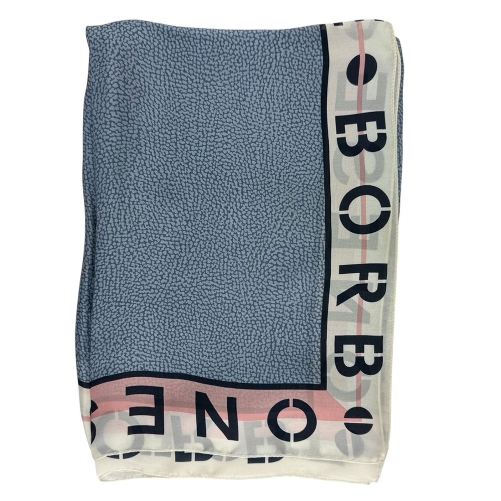 Borbonese Scarf Blue Eye of Partridge Design
