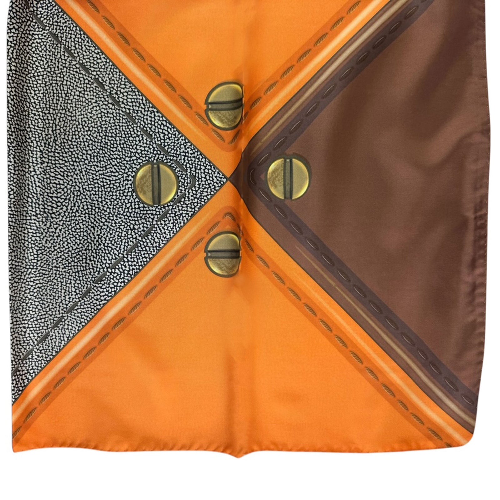 Borbonese Scarf Orange Brown Design 