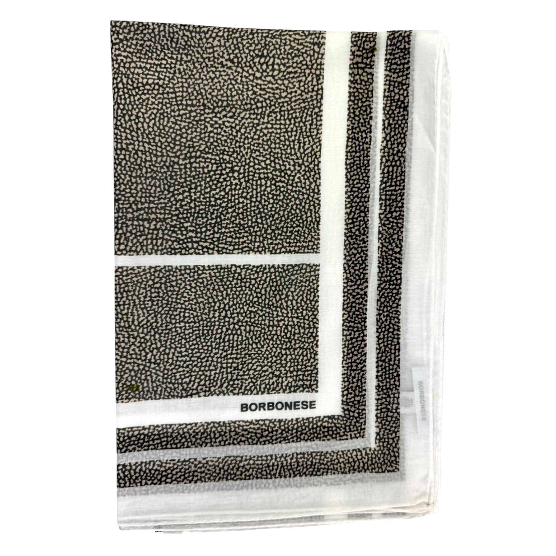 Borbonese Scarf Black White Eye Of Partridge Design - Extra Large Cotton Shawl SALE