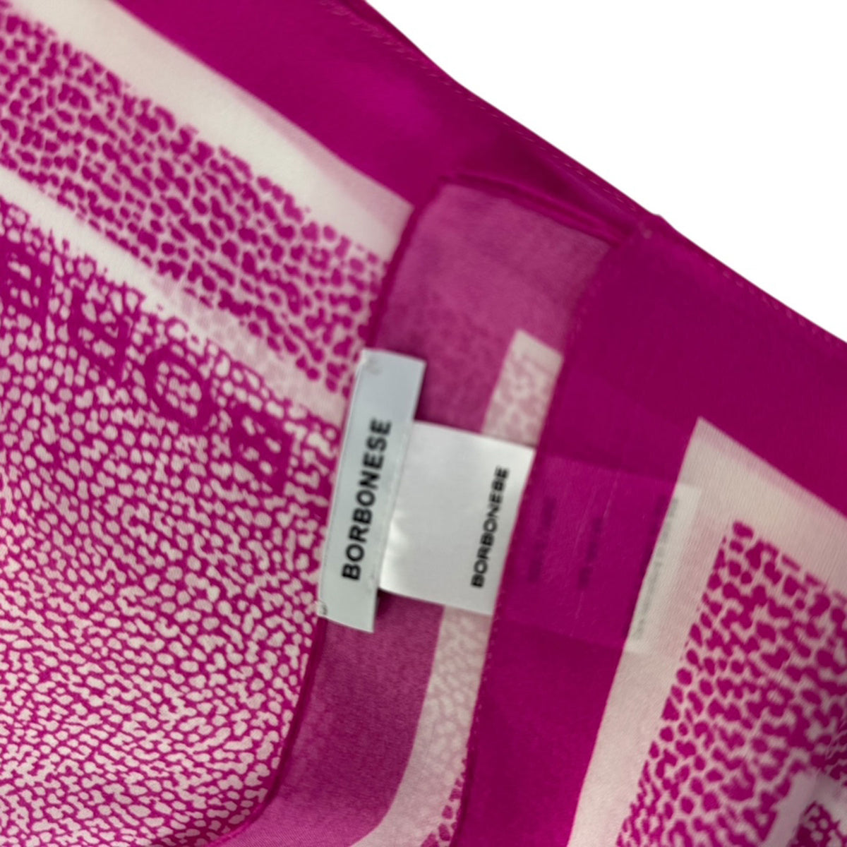 Borbonese Scarf Hot Pink Design - Light Weight Silk Square Foulard