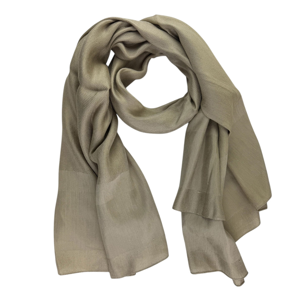 Borbonese Silk Scarf Taupe - Extra Large Shawl