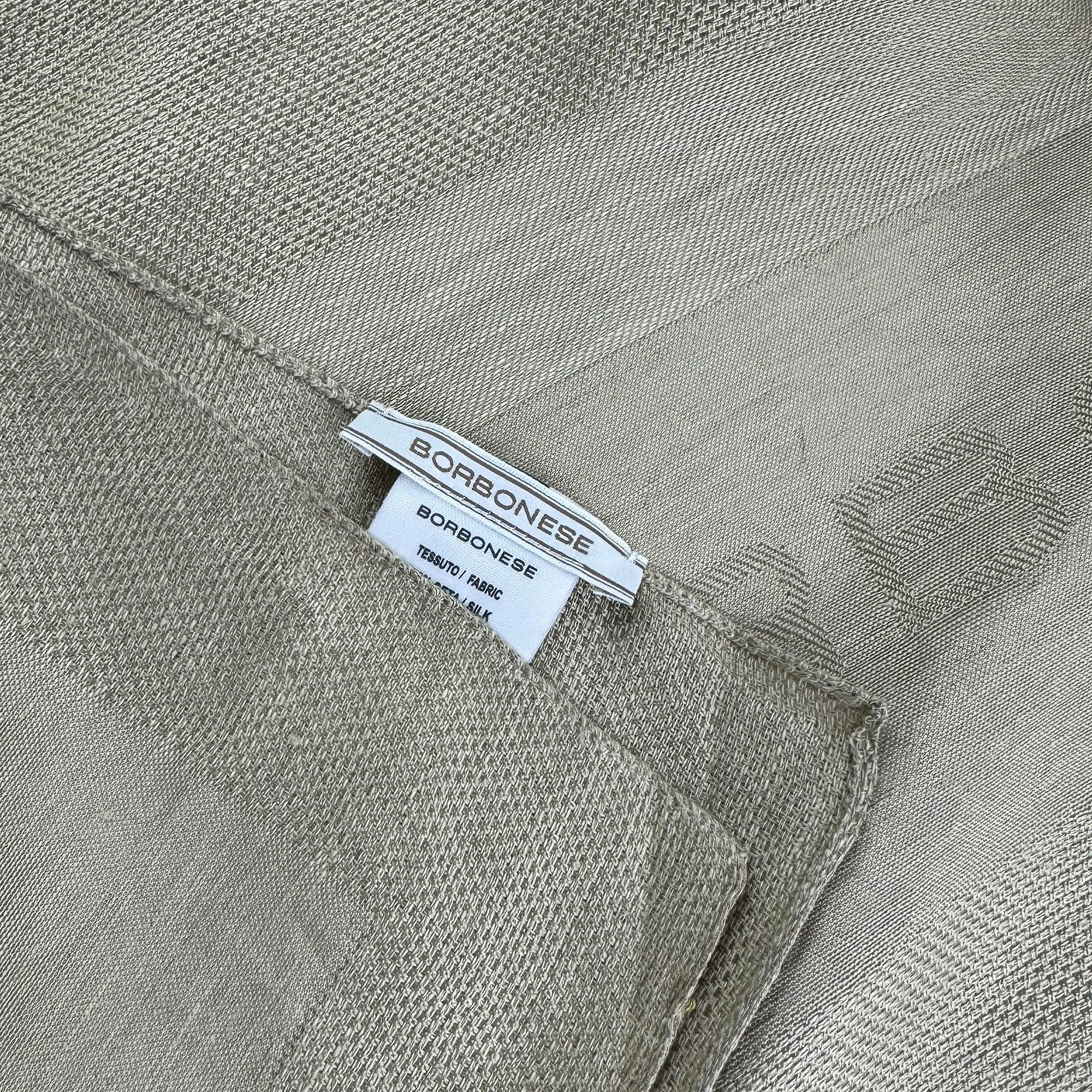 Borbonese Silk Scarf Taupe - Extra Large Shawl