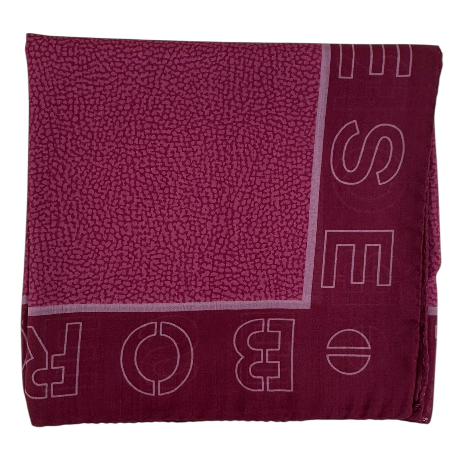 Borbonese Scarf Fuchsia Signature Design - Made In Italy
