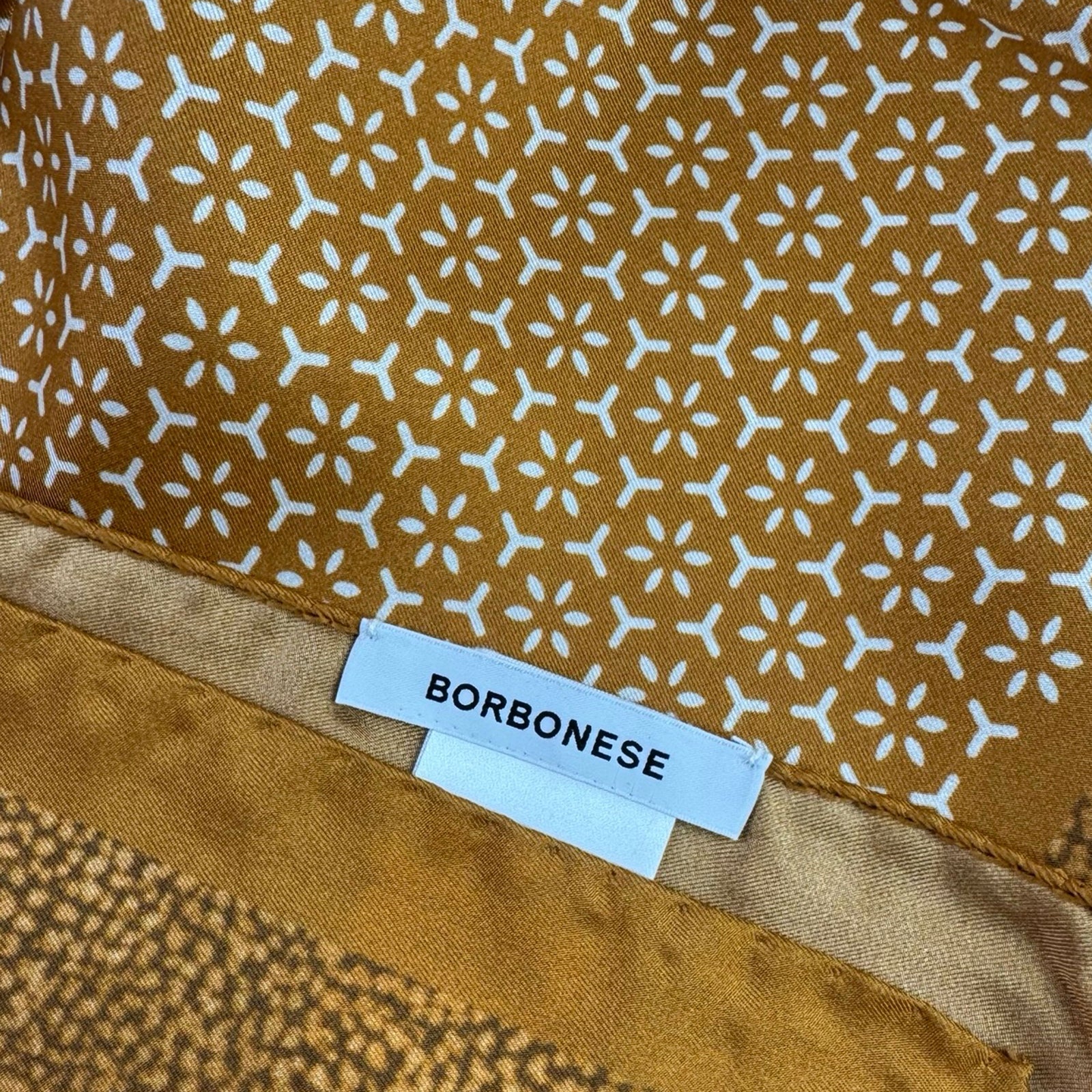 Borbonese Scarf Brown Design - Twill Silk Square Foulard