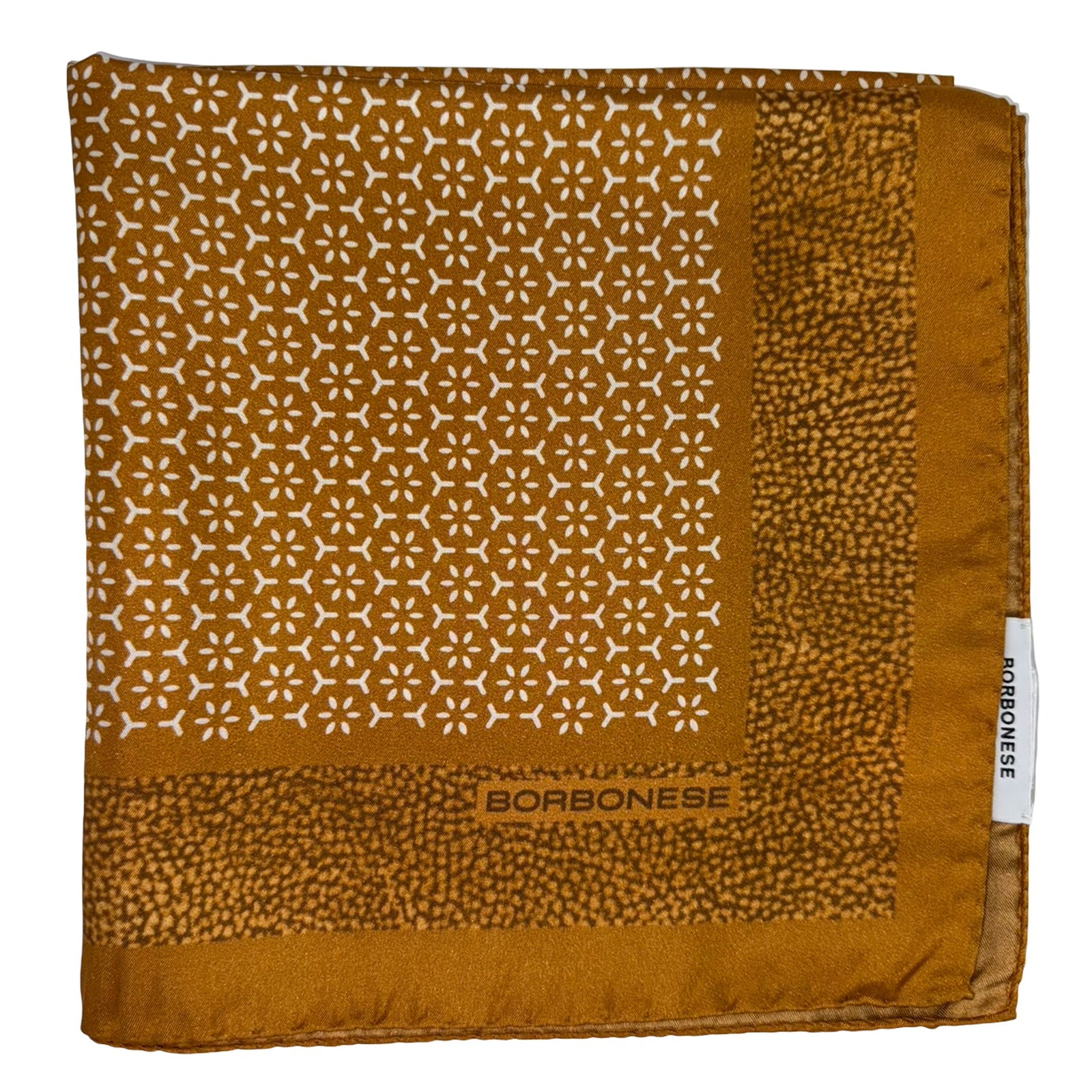 Borbonese Scarf Brown Design - Twill Silk Square Foulard