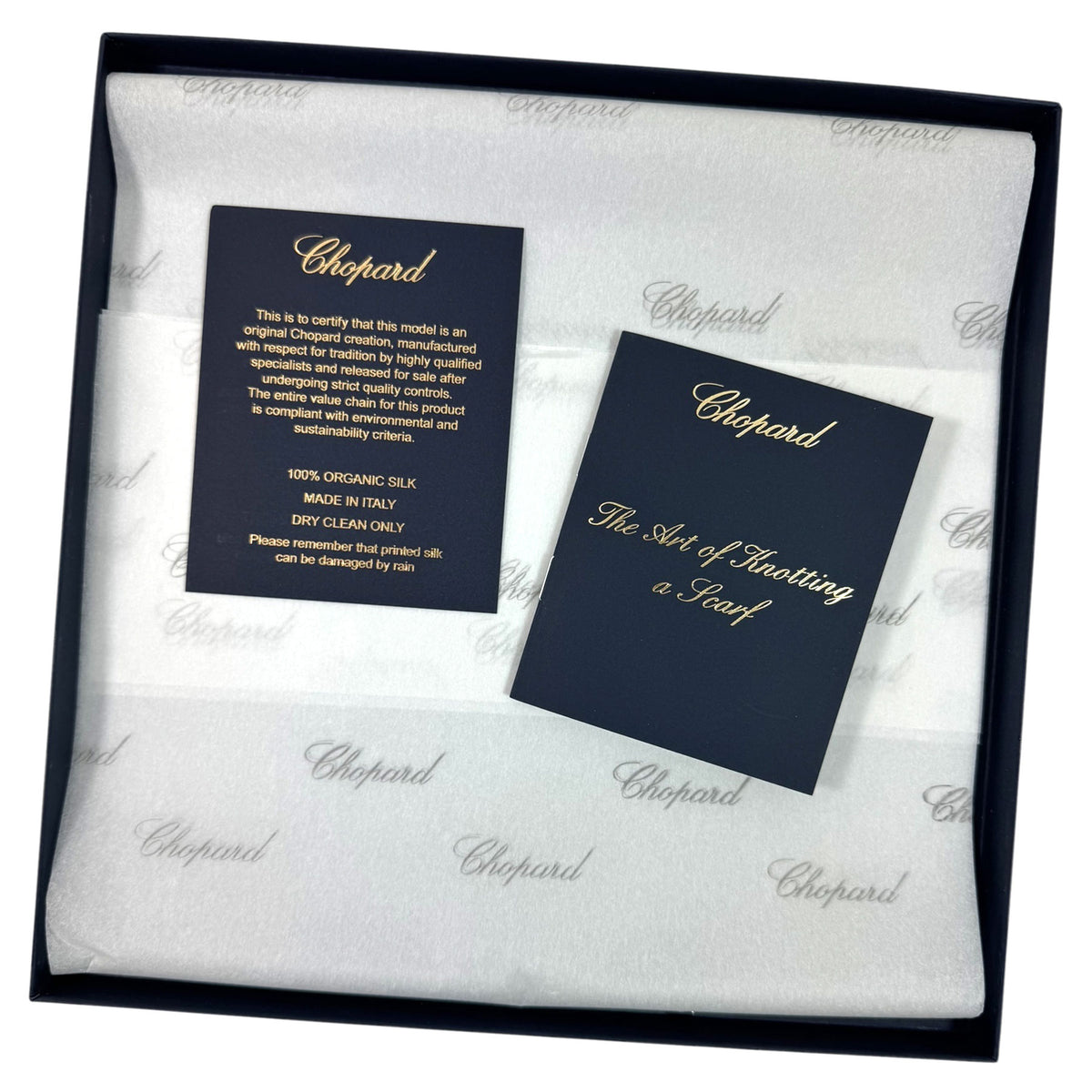 Chopard Scarf Black Animal World Design - Extra Large Chiffon Silk Wrap