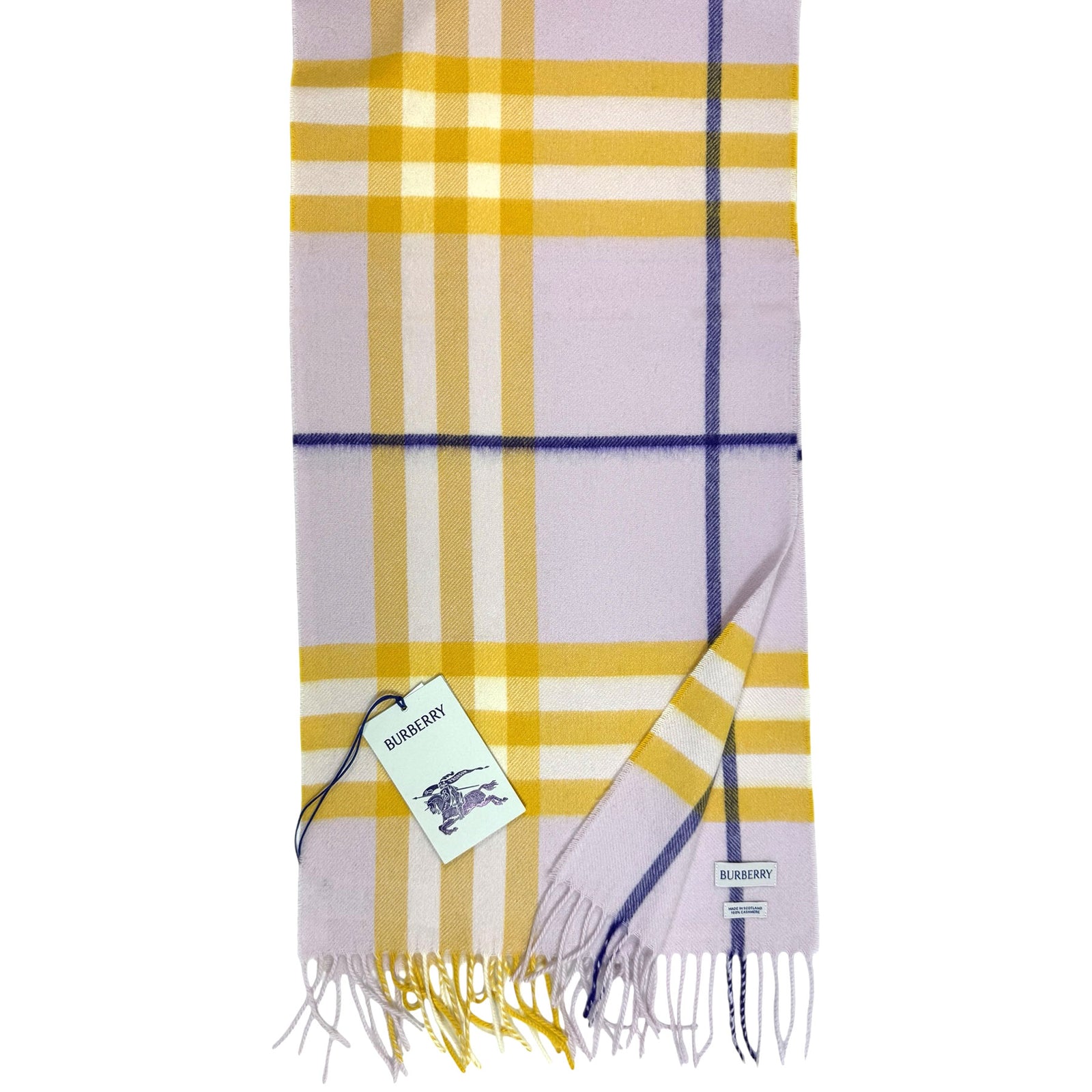 Burberry Cashmere Scarf Giant Check Haze Design