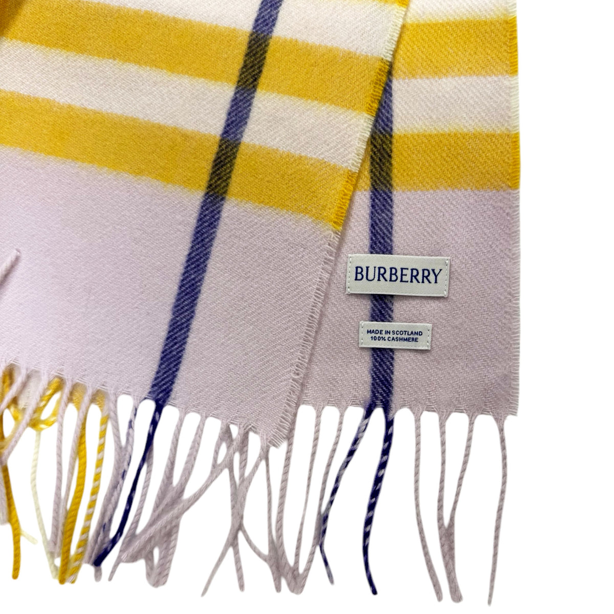 New Burberry Cashmere Scarf Giant Check Haze Design