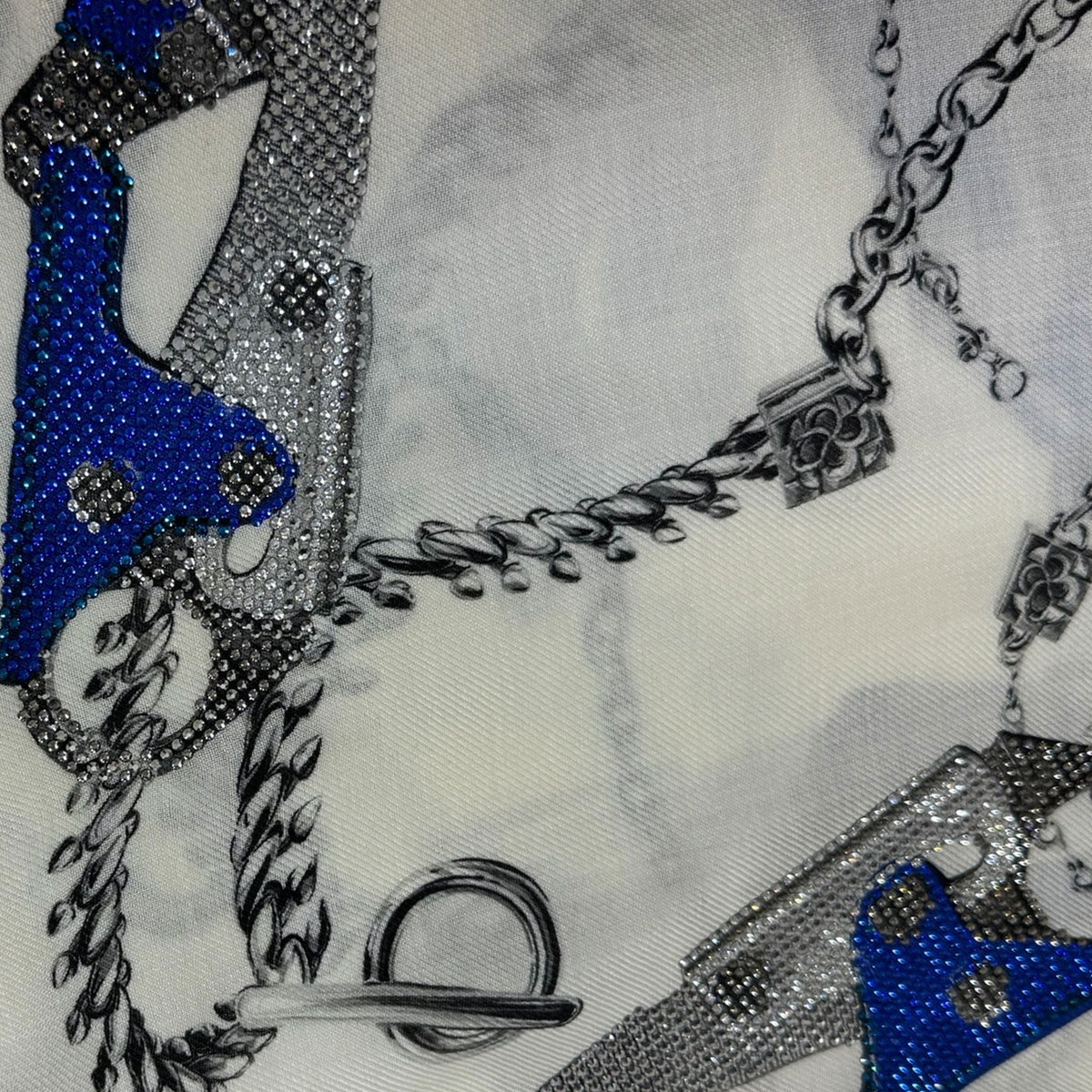 Burberry Scarf Silk Knight Bag Hardware Design Knight Blue Crystals - Luxury Cashmere Silk Shawl SALE