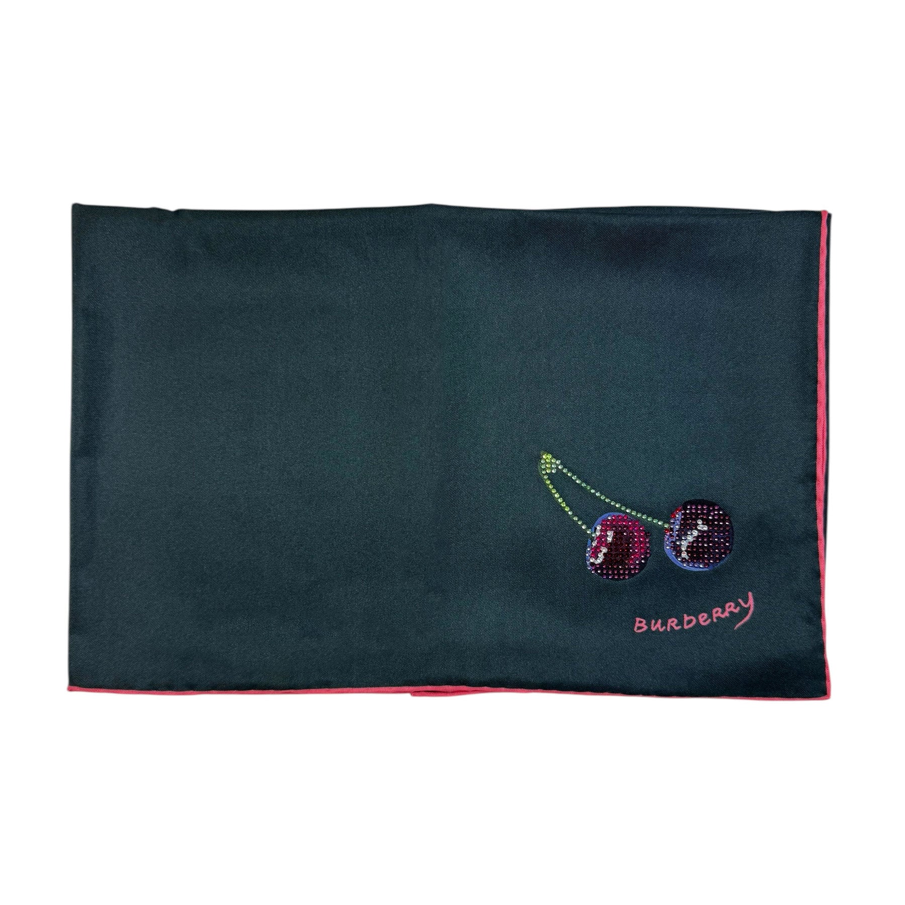 Burberry Scarf Crystals Painted Cherry - Luxury Twill Silk Foulard