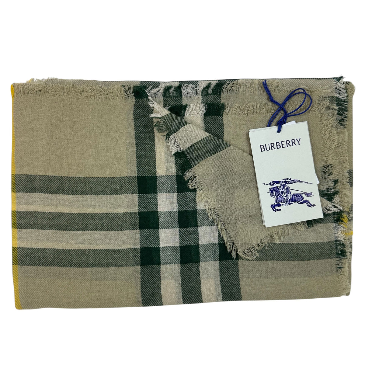 Burberry Scarf Giant Check Hunter - Large Light Weight Wool Shawl