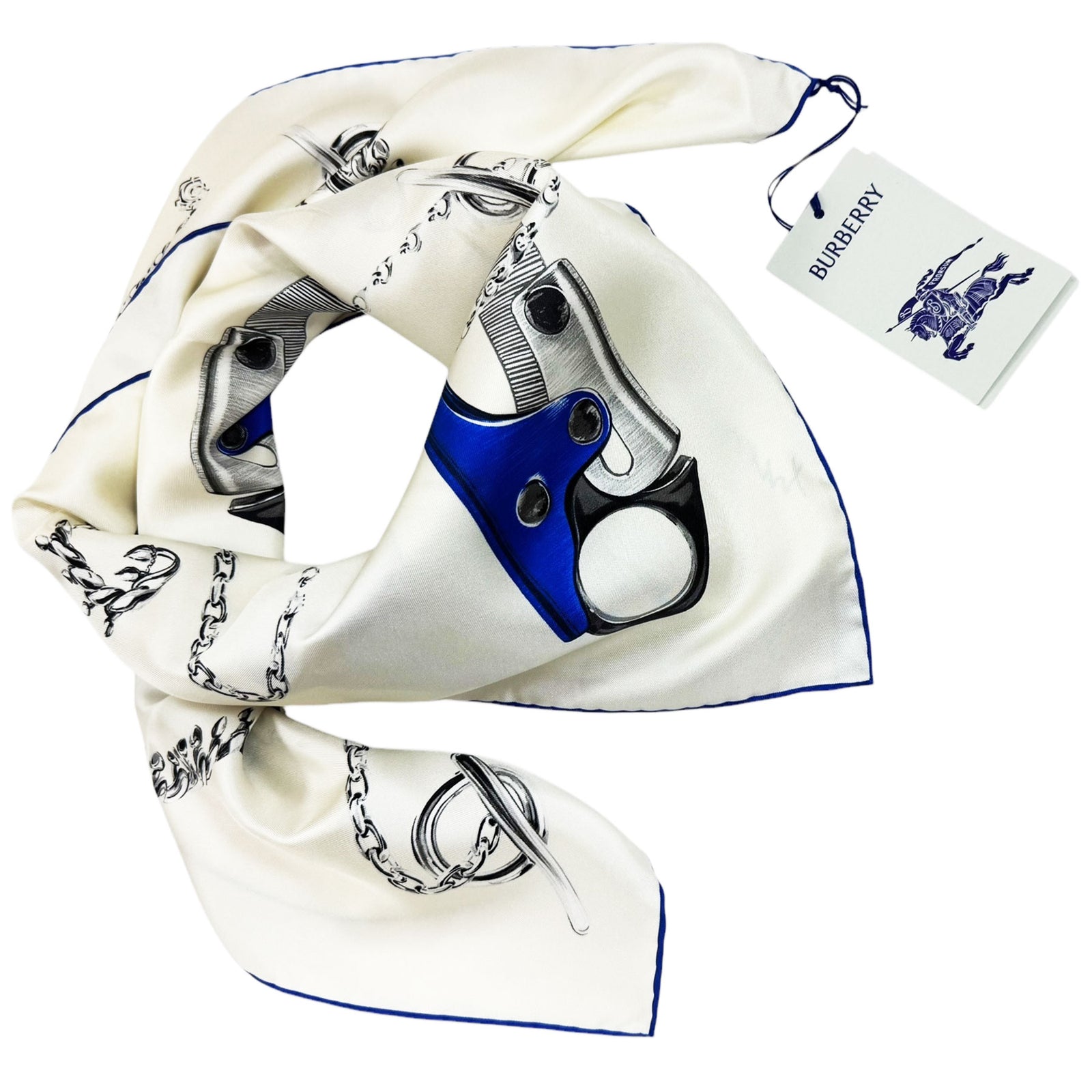 Burberry Scarf Knight Bag Hardware Design Royal Blue 