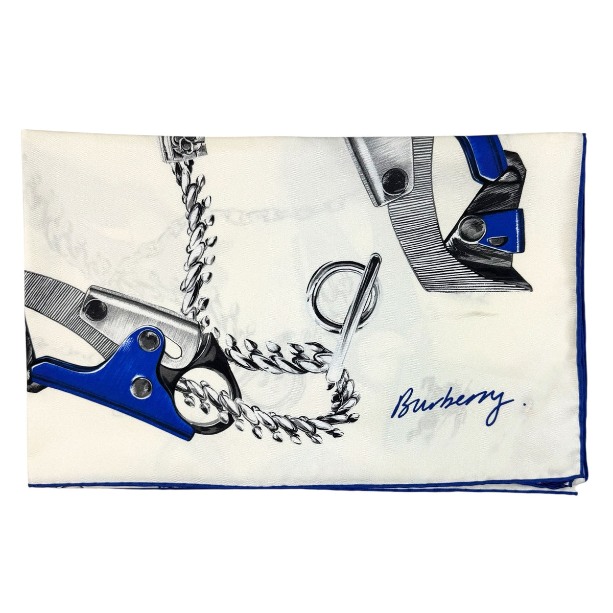 Burberry Scarf Knight Bag Hardware Design Royal Blue 