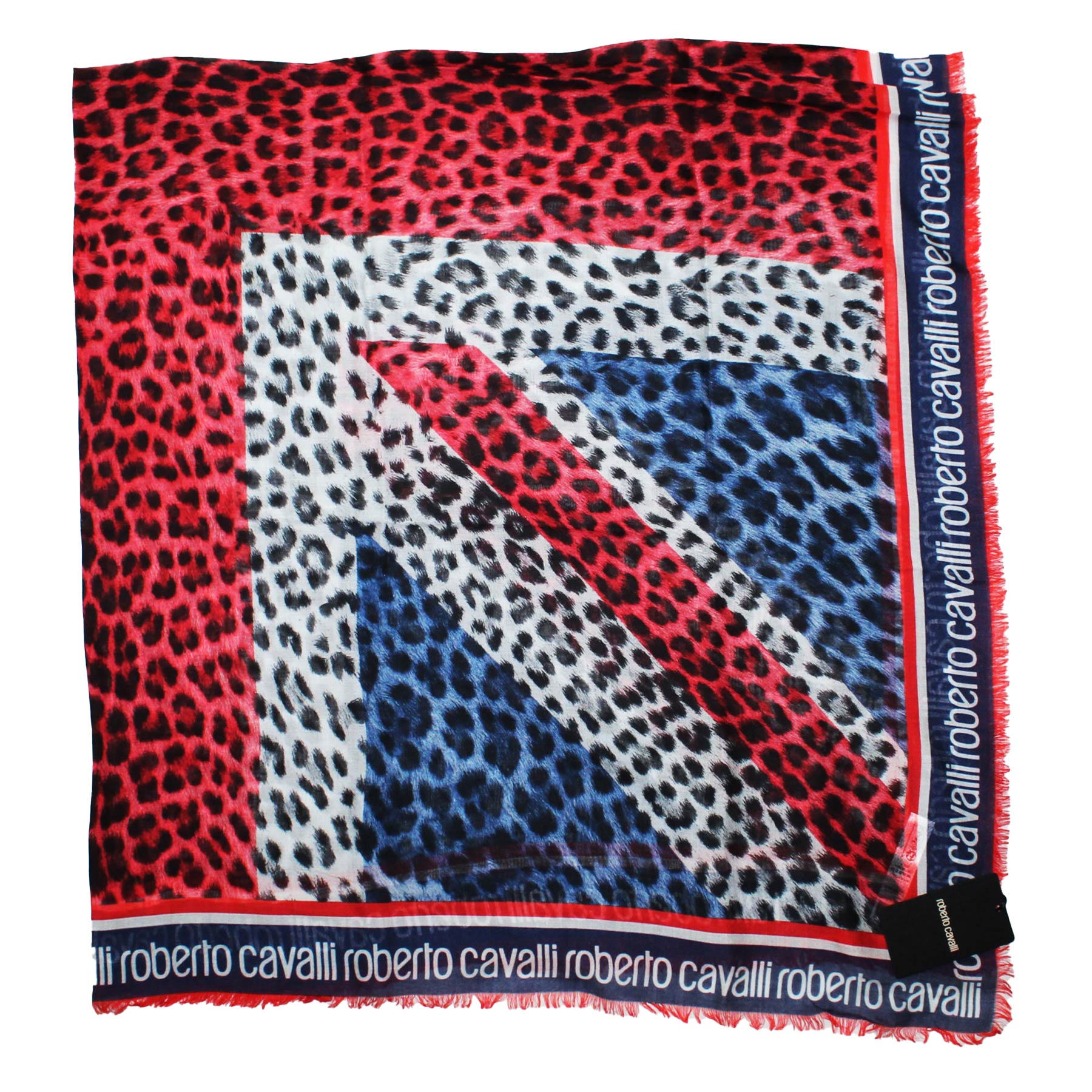 Roberto Cavalli Scarf Leopard Pattern - Extra Large Square Shawl