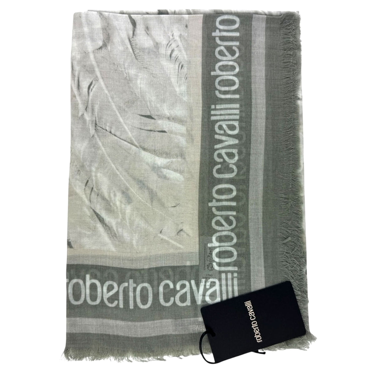 Roberto Cavalli Scarf Gray Design - Extra Large Shawl