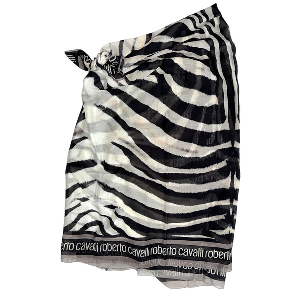 Roberto Cavalli ゼブラ アニマル柄 レザー 2way 南京錠付き cavalli-scarf-250713anim-