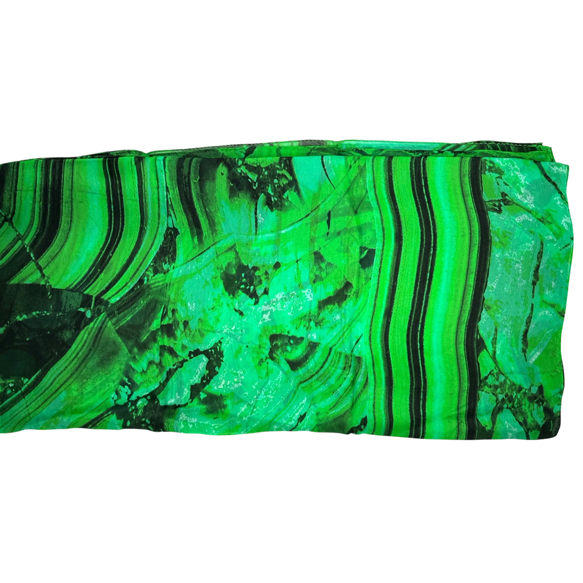 Roberto Cavalli Scarf Bright Green Black Malachite-Effect - Extra Large Square Shawl