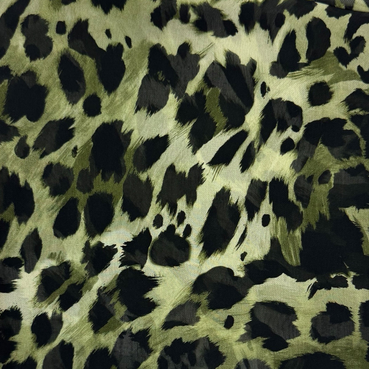 Roberto Cavalli Scarf Green Black Leopard Print - Silk Shawl