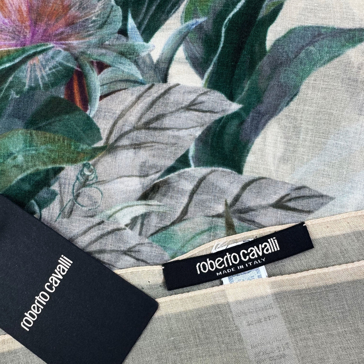 Roberto Cavalli Scarf Tiger Design - Modal Silk Shawl